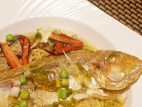 干物でイタリアン、アクアパッツァ風パスタ